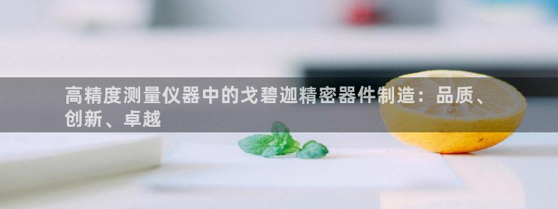 彩神赢了钱登录不上去：高精度测量仪器中的戈碧迦精密器件制造：品质、
创新、卓越