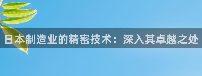 彩神大发是不是人为操作：日本制造业的精密技术：深入其卓越之处