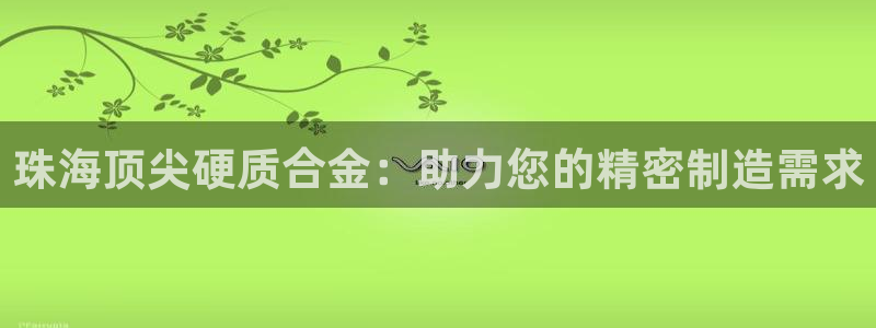 彩神8彩平台：珠海顶尖硬质合金：助力您的精密制造需求