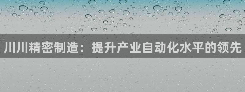 彩神8官网下：川川精密制造：提升产业自动化水平的领先